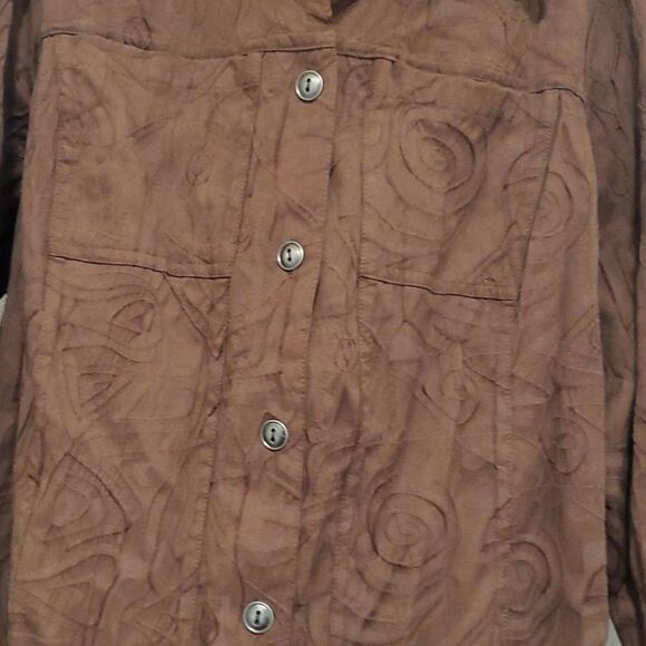 Mirror image brown long sleeve button down… - Picture 3 of 11